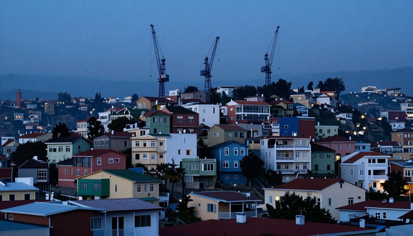 Puerto de Valparaíso al atardecer